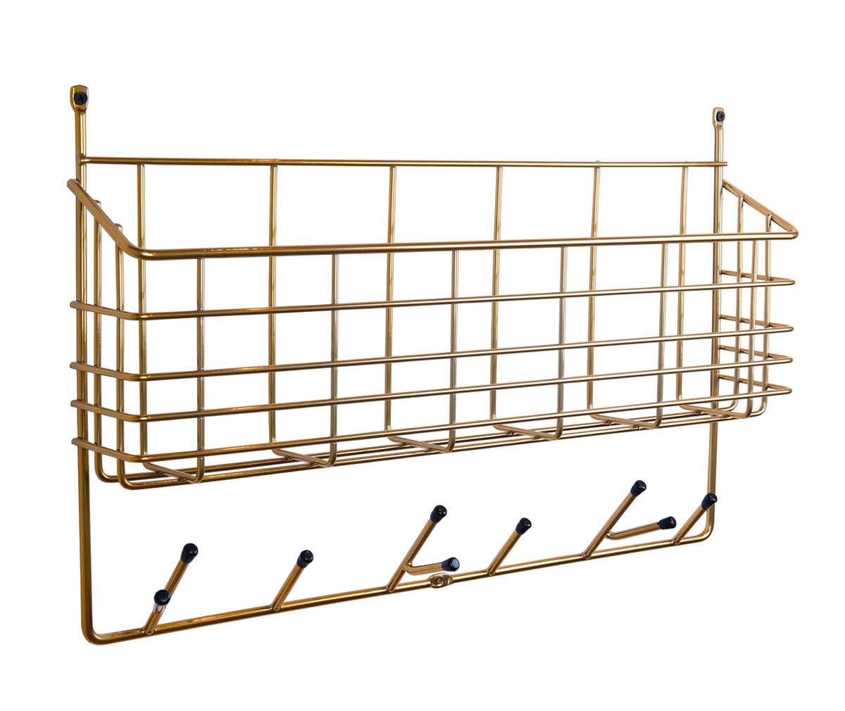 Maze Mitten Shelf -seinähylly brass matte, L
