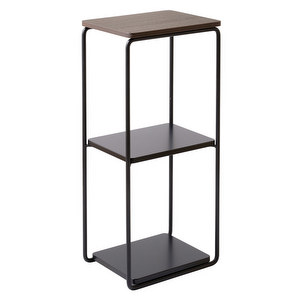 Mixrack Floor Shelf, Stained Oak / Black