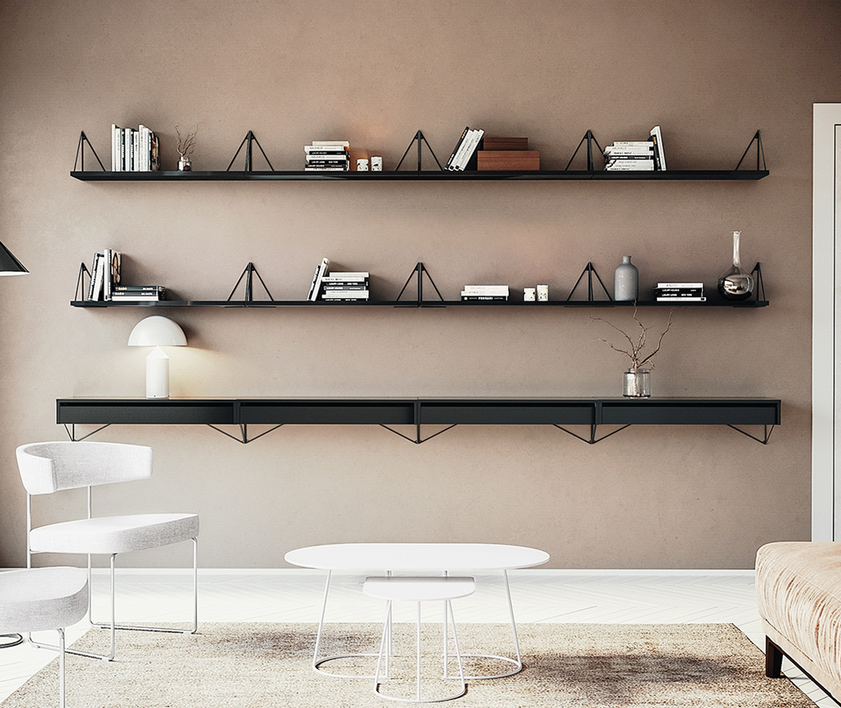 Maze Pythagoras Shelf, Black | Vepsäläinen