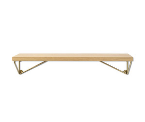 Pythagoras Wall Shelf, Oak / Brass Matte, XS