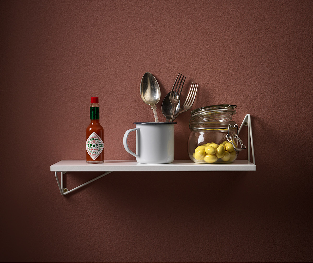 Maze Pythagoras Wall Shelf, White | Vepsäläinen