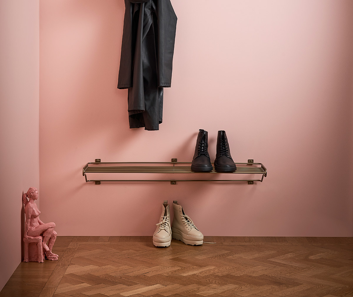 Brass shoe deals rack