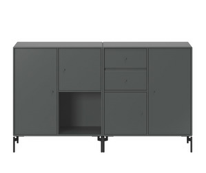 Couple Sideboard, Anthracite, Black Legs