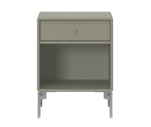 Dream Bedside Table, Fennel, Chrome Legs