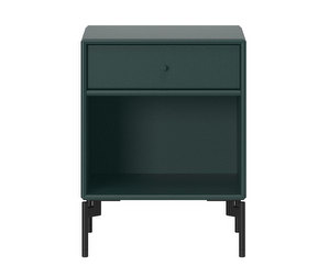 Dream Bedside Table, Black Jade, Black Legs