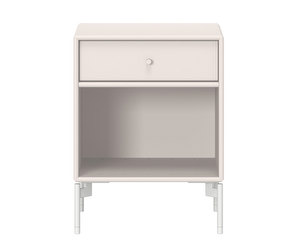 Dream Bedside Table, Oat, White Legs