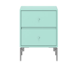 Drift Bedside Table, Caribe, Chrome Legs