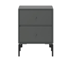 Drift Bedside Table, Anthracite, Black Legs