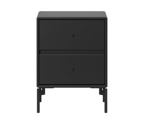 Drift Bedside Table, Black, Black Legs