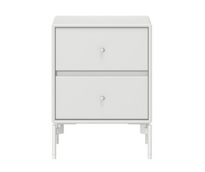 Drift Bedside Table, New White, White Legs