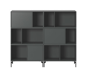 Flutter Bookshelf, Anthracite, Black Legs