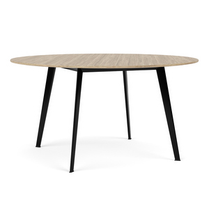 JW160-pöytä, massiivitammi/musta, ø 160 cm