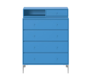 Keep Chest of Drawers, Azure, Chrome Legs