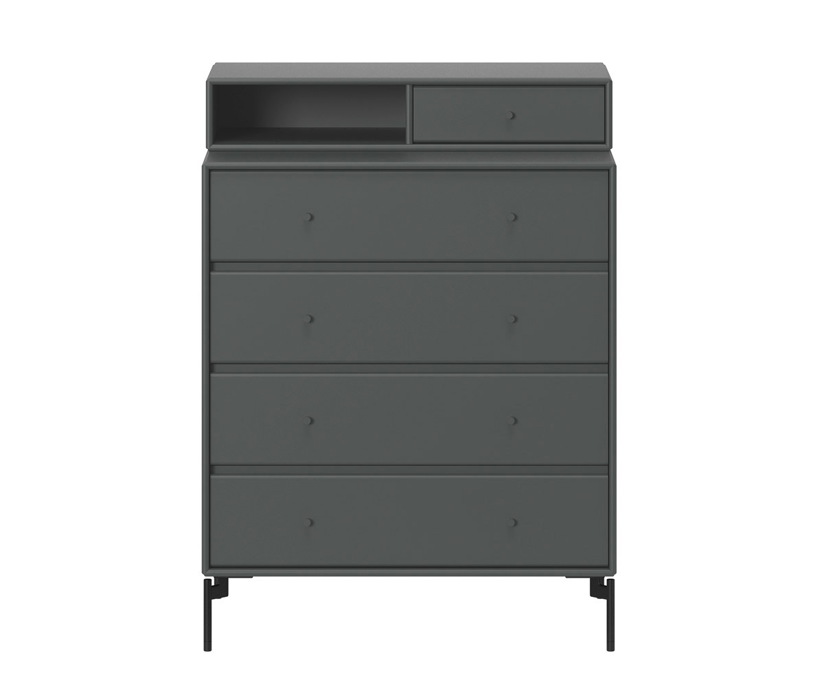 Montana Keep Chest of Drawers Anthracite, Black Legs