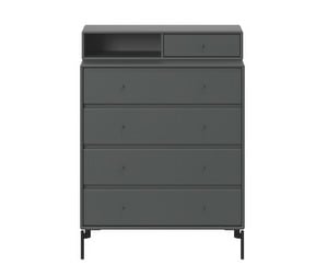 Keep Chest of Drawers, Anthracite, Black Legs