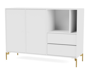 Montana Mega Sideboard, New White, Brass Legs