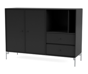 Montana Mega Sideboard, Black, Chrome Legs