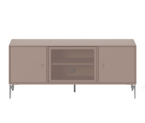 Octave I TV & Sound Unit, Truffle, Chrome Legs