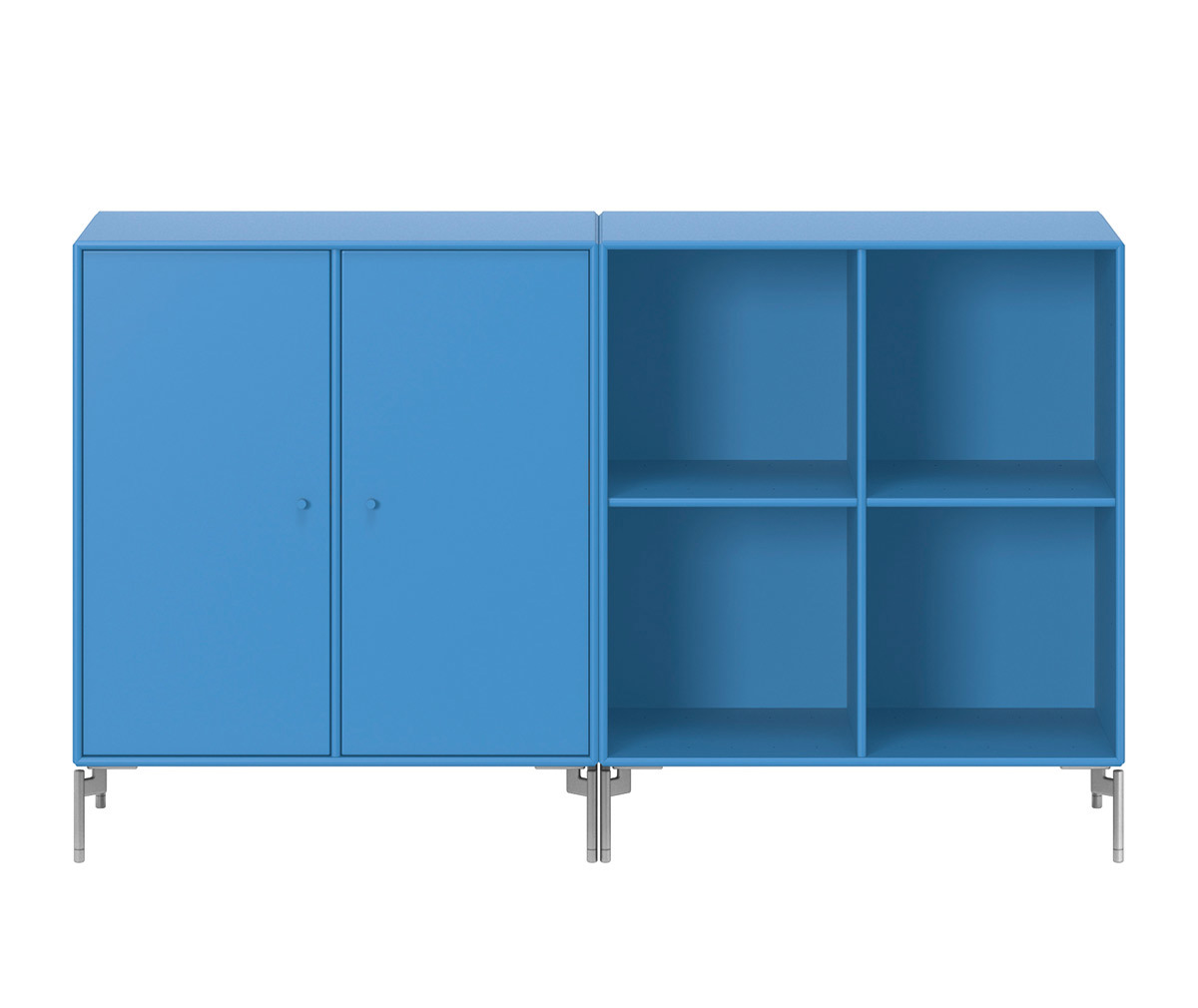 Montana Pair Side Table Azure, Chrome Legs