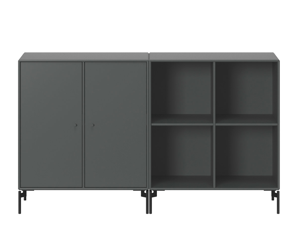Montana Pair-sivupöytä anthracite, mustat jalat
