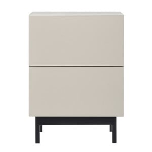 Laine Bedside Table, Greige/Black, H 55 cm