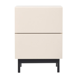 Laine Bedside Table, Powder/Black, H 55 cm