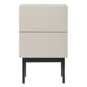 Laine Bedside Table, Greige/Black, H 65 cm