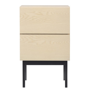Laine Bedside Table, White Lacquered Ash, H 65 cm
