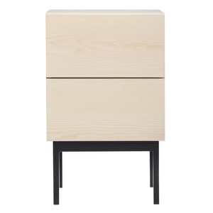 Laine Bedside Table, White Lacquered Ash, H 65 cm