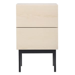 Laine Bedside Table, White Lacquered Ash, H 65 cm