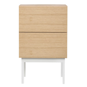 Laine Bedside Table, Oak/White, H 65 cm