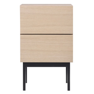 Laine Bedside Table, White Lacquered Oak, H 65 cm