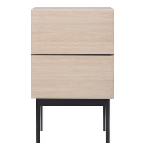 Laine Bedside Table, White Lacquered Oak, H 65 cm