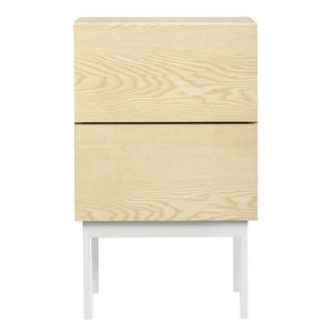 Laine Bedside Table, Ash/White, H 65 cm