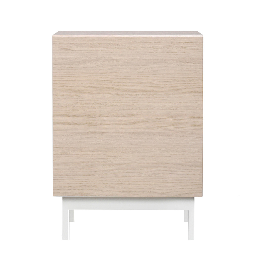 Muoto2 Laine-yöpöytä valkolakattu tammi/valkoinen, K 55 cm