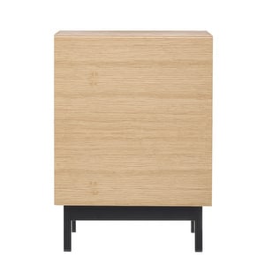 Laine Bedside Table, Oak/Black, H 55 cm