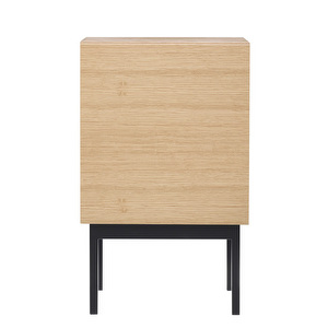 Laine Bedside Table, Oak/Black, H 65 cm