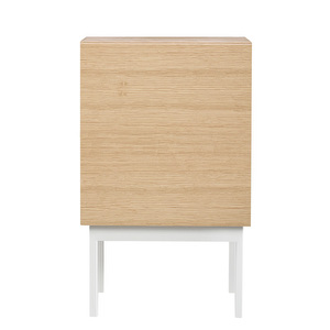 Laine Bedside Table, Oak/White, H 65 cm