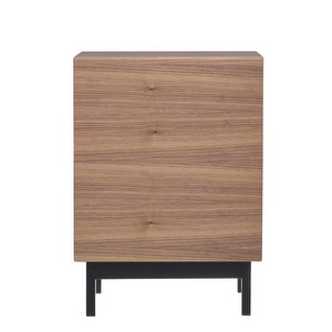 Laine Bedside Table, Walnut/Black, H 55 cm