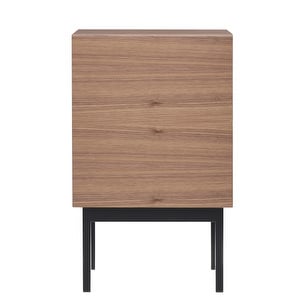 Laine Bedside Table, Walnut/Black, H 65 cm