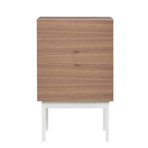 Laine Bedside Table, Walnut/White, H 65 cm