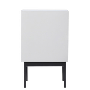 Laine Bedside Table, White/Black, H 65 cm