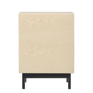 Laine Bedside Table, White Lacquered Ash / Black, H 55 cm