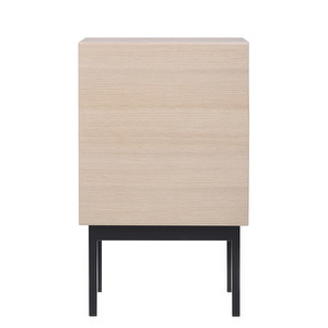 Laine-yöpöytä, valkolakattu tammi/musta, K 65 cm