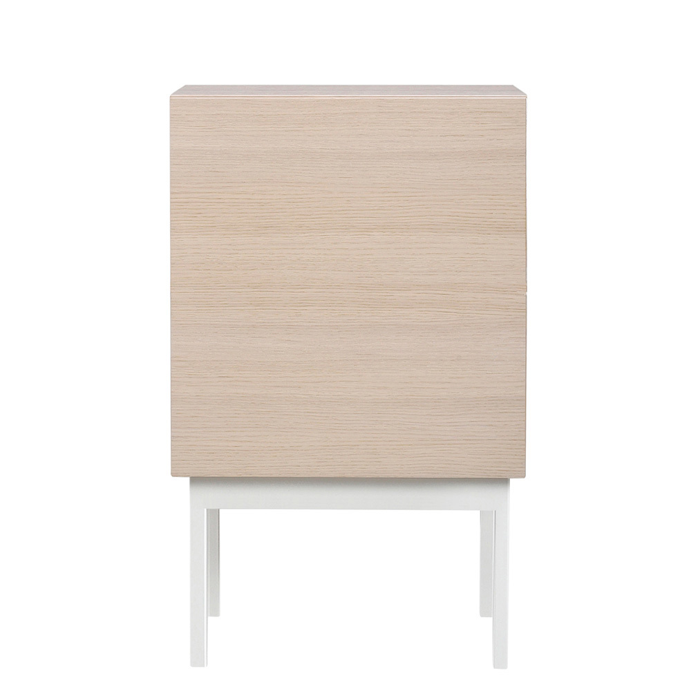 Muoto Collection Laine-yöpöytä valkolakattu tammi/valkoinen, K 65 cm
