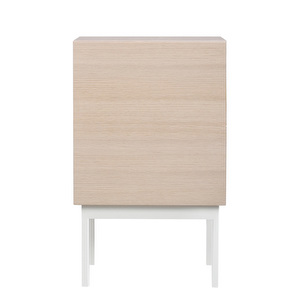 Laine Bedside Table, White Lacquered Oak / White, H 65 cm