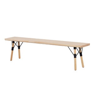 Penkki54, mänty/musta, L 180 cm