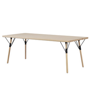 Pöytä54, mänty/musta, 90 x 200 cm