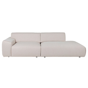 Nap-sohva, Neve-kangas beige, L 262 cm / oikea avopääty
