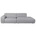 Nap-sohva, Neve-kangas harmaa, L 262 cm / oikea avopääty